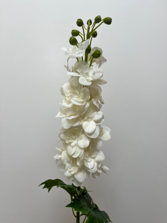 Real Touch White Delphinium Single Stem Artificial Flowers Faux Flowers