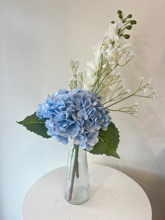 Light Blue Hydrangea Bud Vase