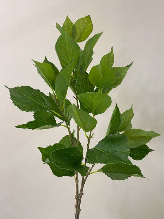 Real Touch Green Hydrangea Leaf Single Stem  Artificial Flowers