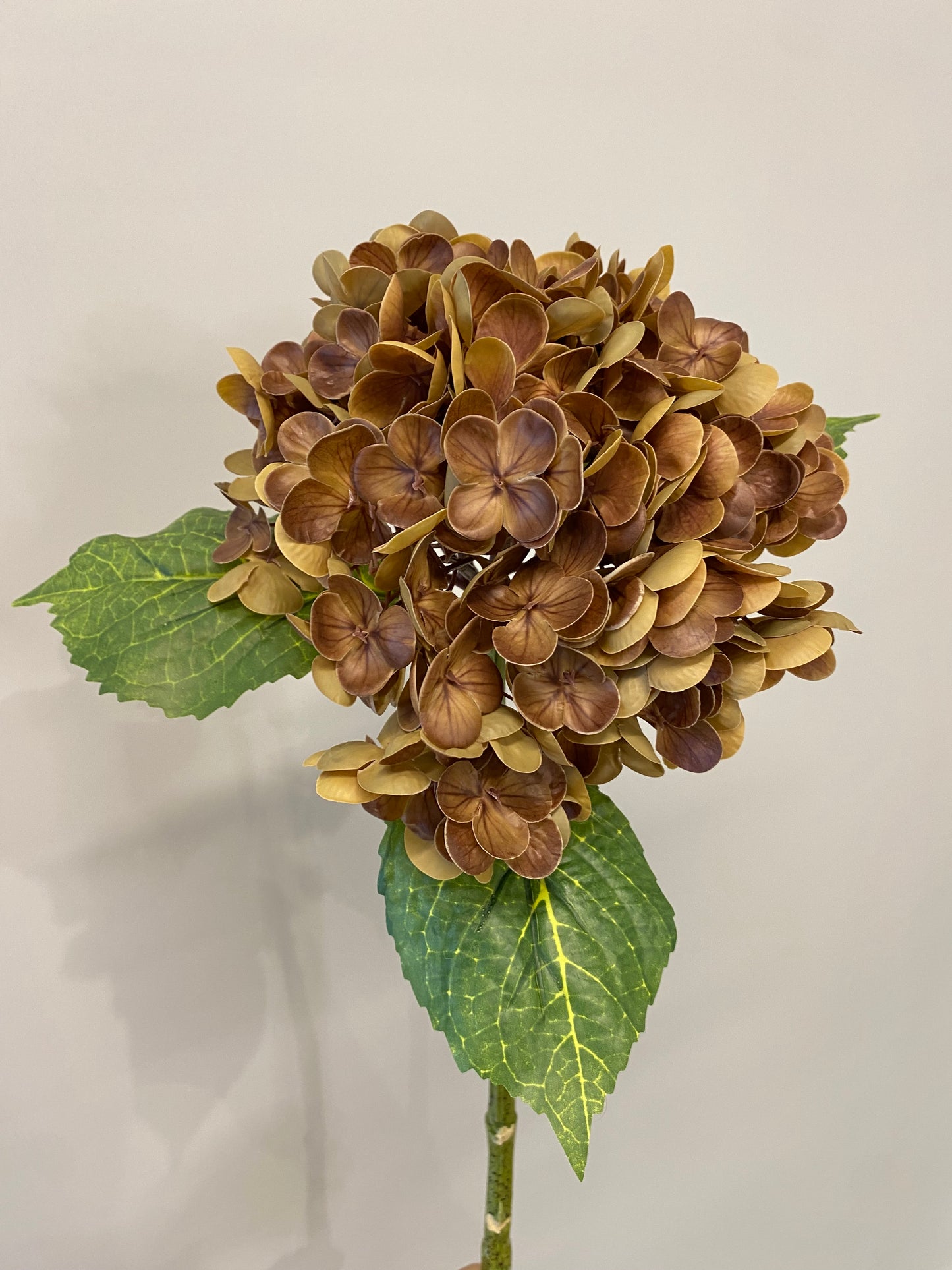 Real Touch Brown Hydrangea Single Stem Artificial Flower