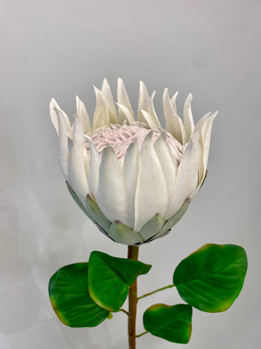 White King Protea Large Single Stem Artificial Flowers