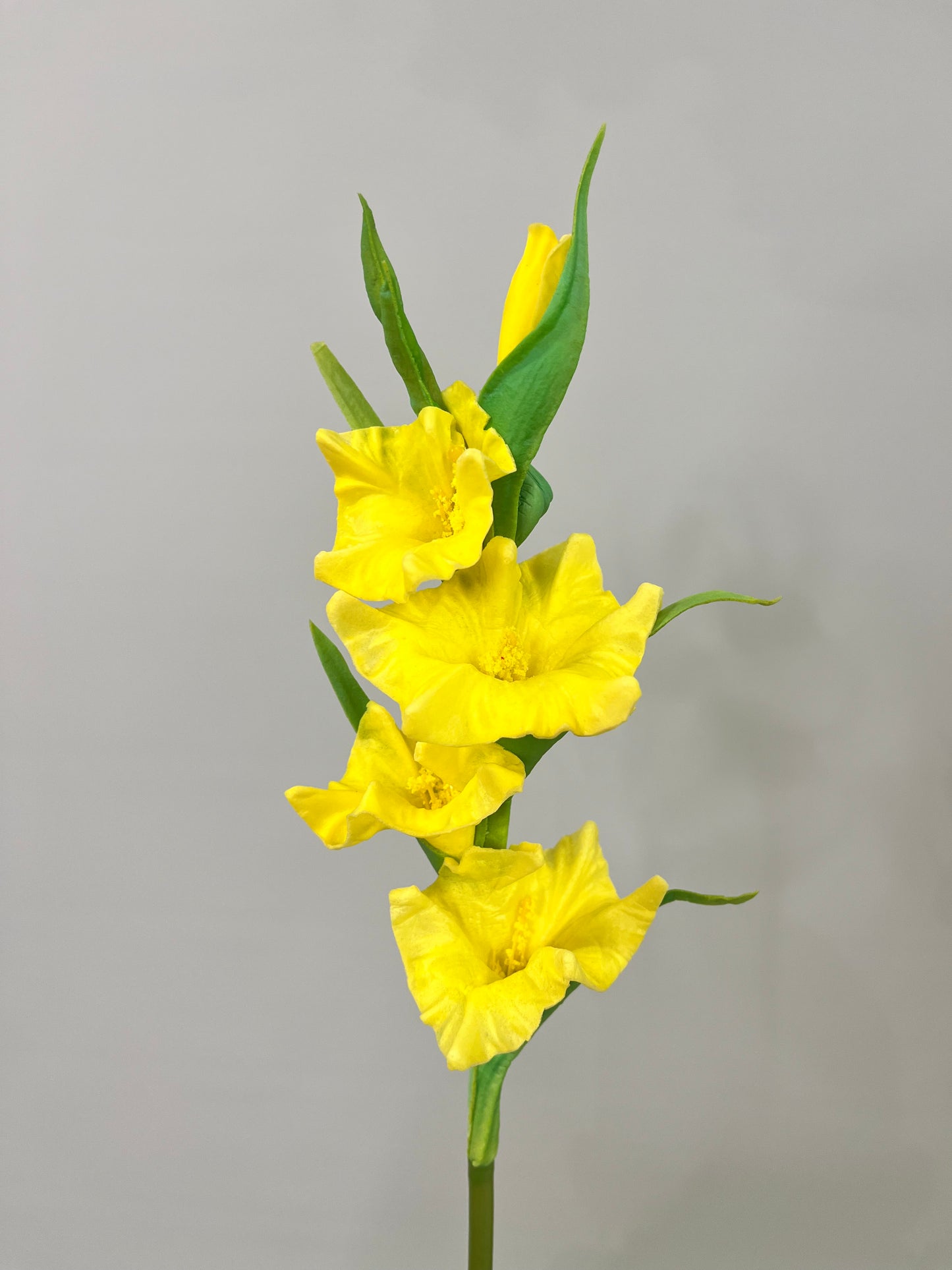 Yellow Real Touch Gladiolus Single Stem Artificial Flowers Faux Flowers