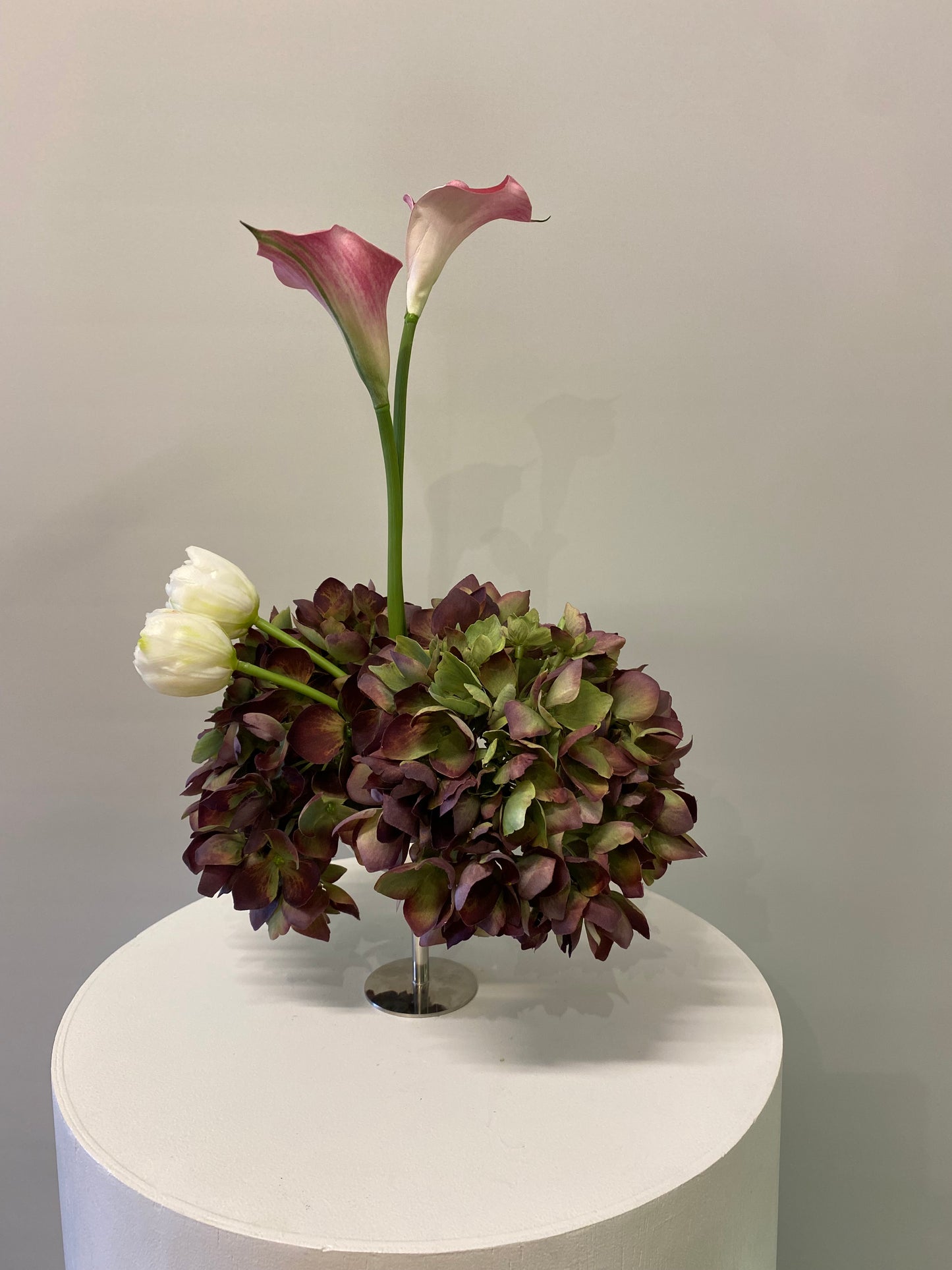 Green and Purple  Martini Wedding Bud Vase Arrangement