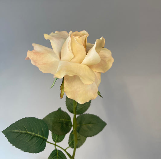 Cream Silk Artificial Flower Single Stem Rose