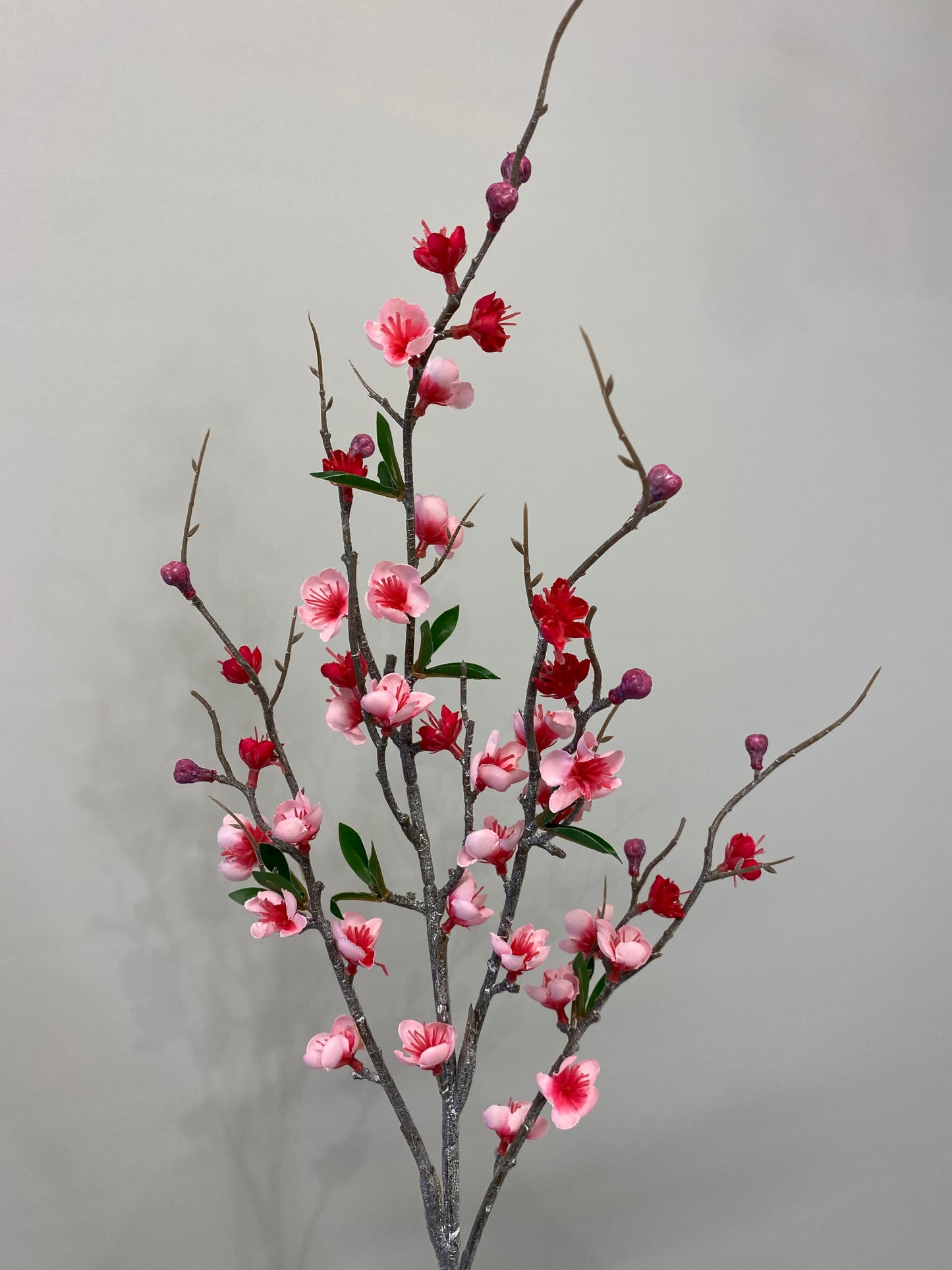 Dark Pink Peach Blossom Single Stem Artificial Flowers Faux Flowers