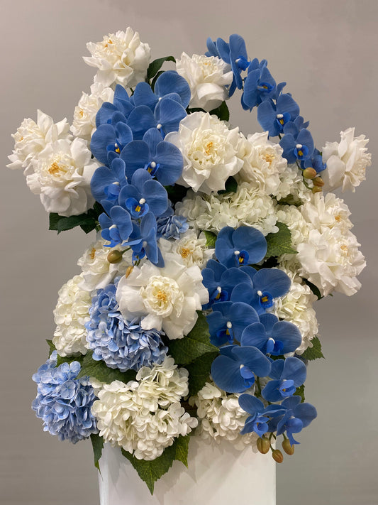 Trish Blue Real Touch Flower Arrangement Artificial Flowers