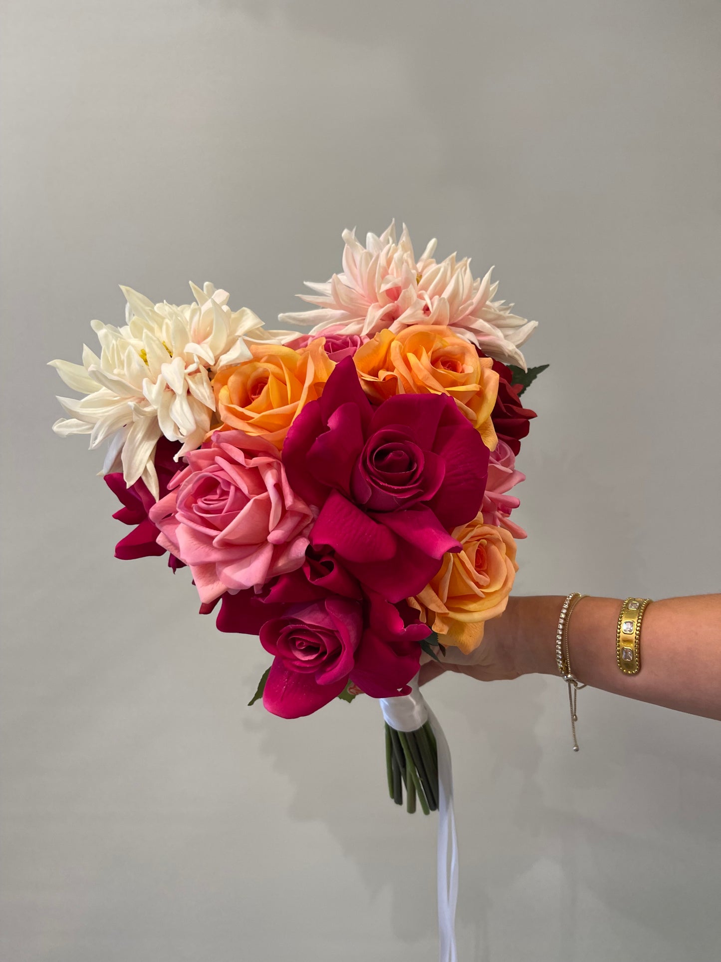 Catherine Phillips Hot Oranges and Pinks Wedding Bouquet