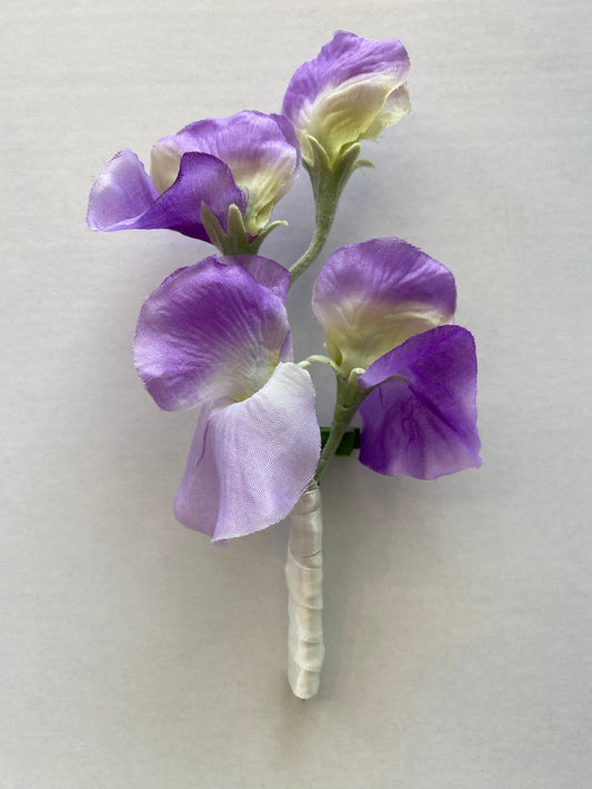 Sweet Pee Wedding Buttonhole Artificial Flowers Boutonniere