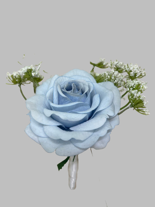 Blue Rose Queen Anne’s Lace Buttonhole Artificial Flowers