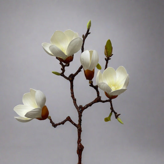 Magnolia White Spray Single Stem Artificial Flowers Faux Flowers