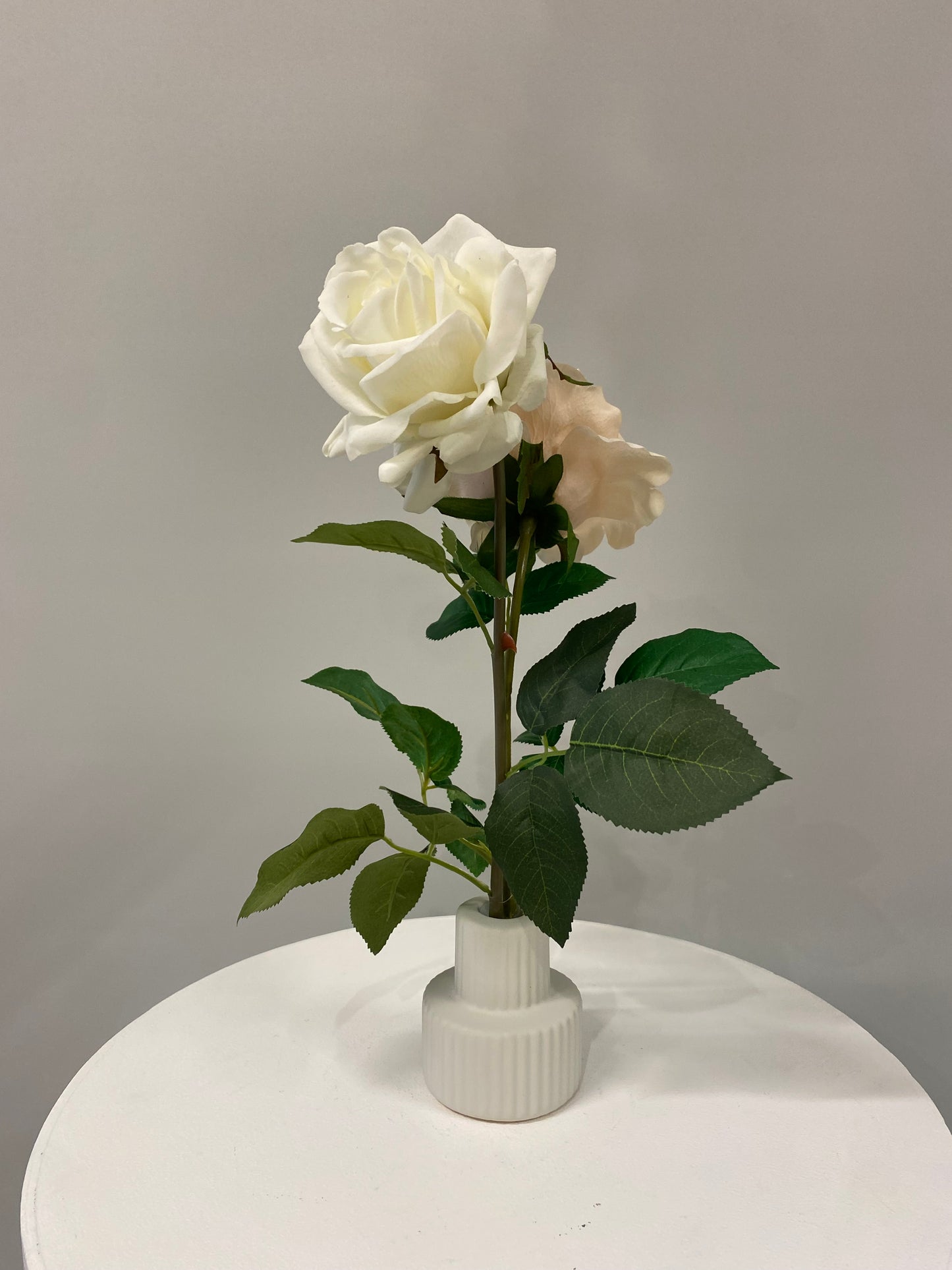 White Hannah Rose and soft pink Astrid Bud Vase