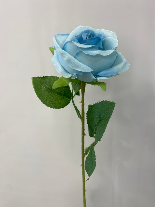 Light Blue Mini Rose Silk Rose Single Stem Artificial Flower