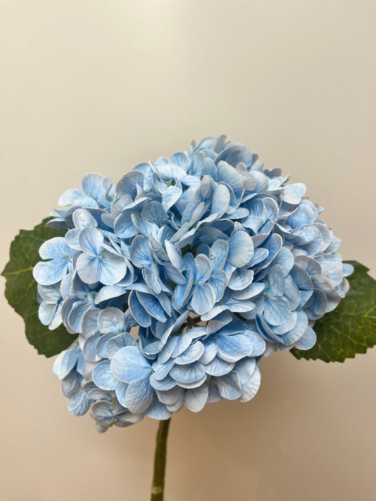 Real Touch Light Blue Hydrangea Single Stem Artificial Flowers Faux Flowers