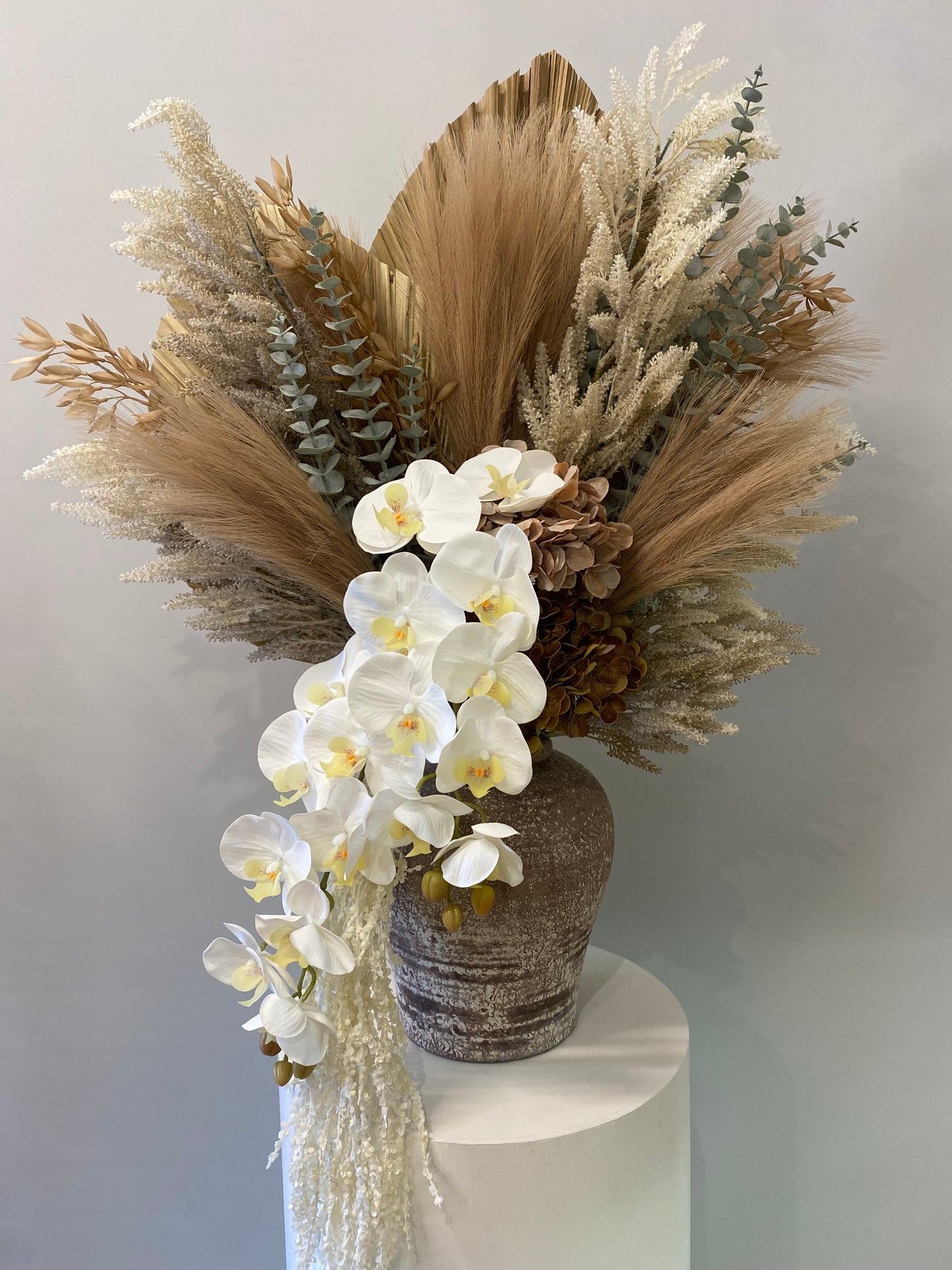 Pampas Artificial Flower Arrangement and ceramic vase