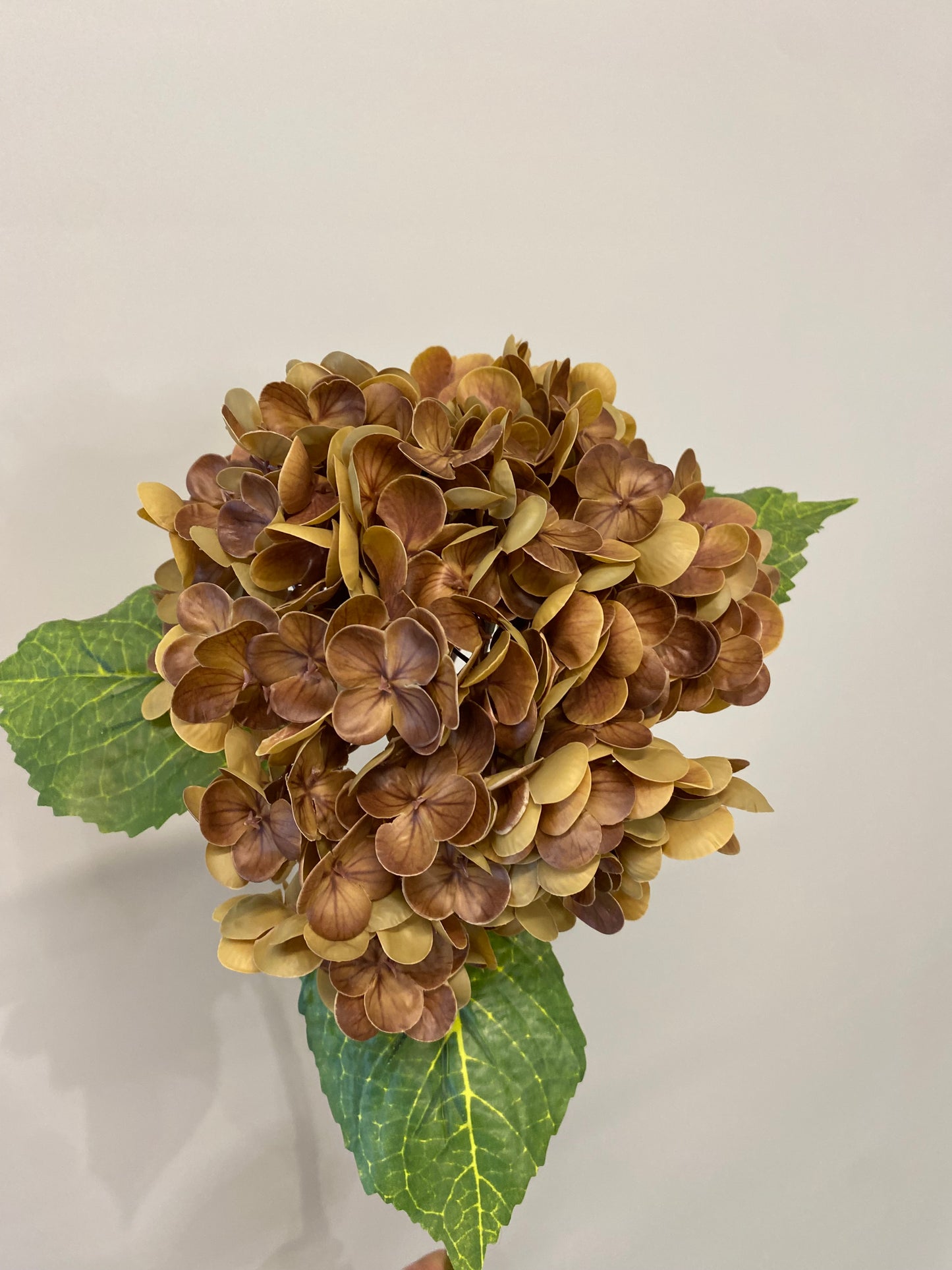 Real Touch Brown Hydrangea Single Stem Artificial Flower