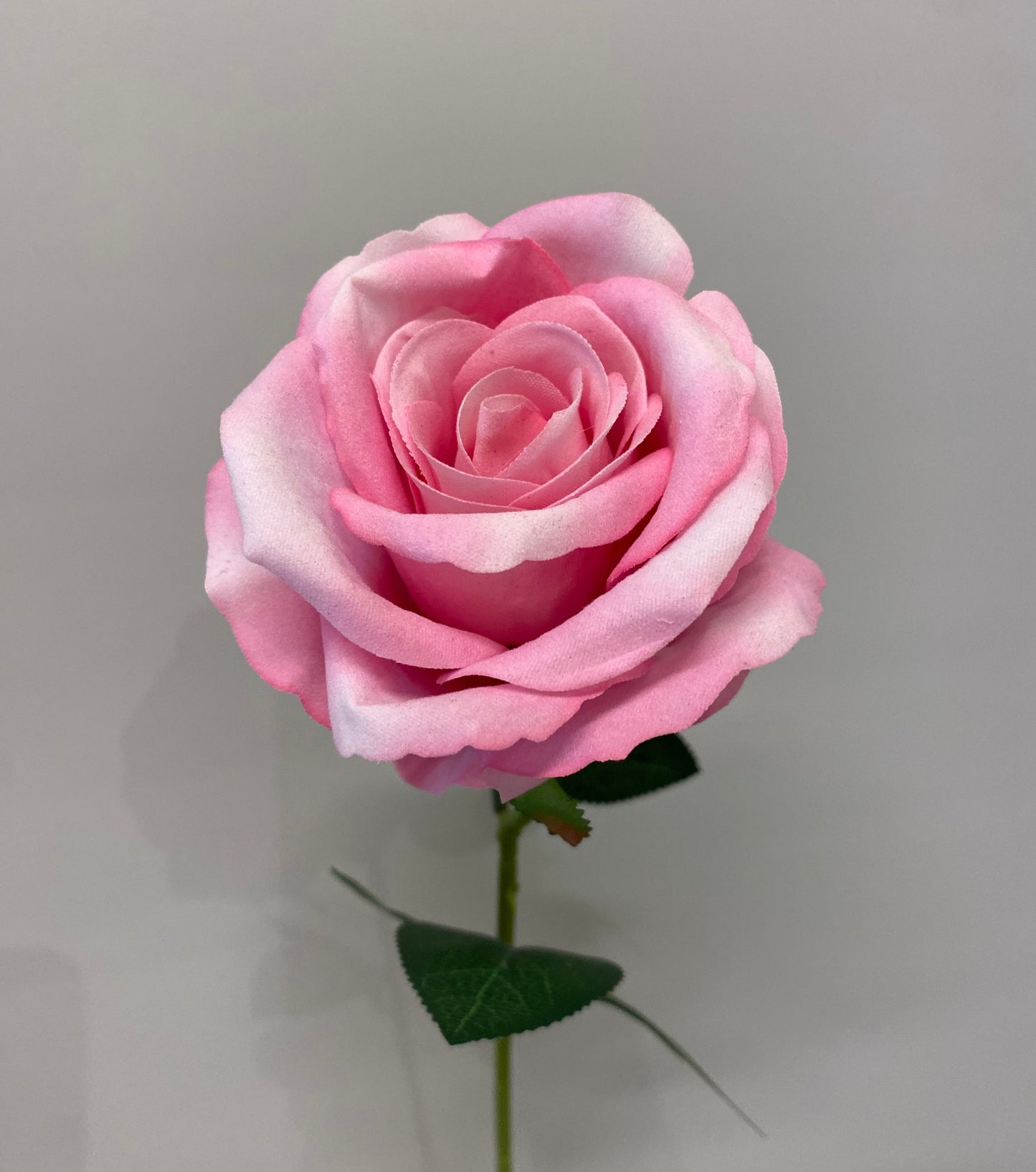 Pink Velvet Rose Single Stem Artificial Flower Faux Flower
