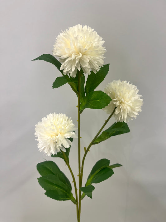White Chrysanthemum Spray Single Stem Artificial Flower Faux Flower