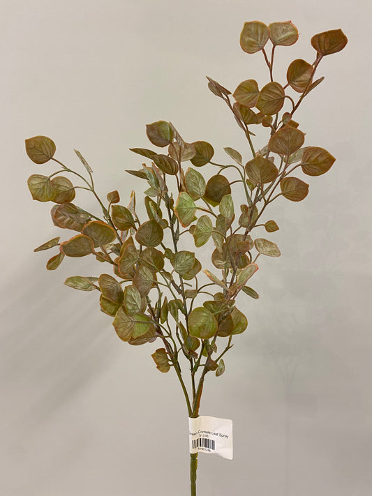 Rust Green Cordate Leaf Spray Artificial Flowers Faux Flowers
