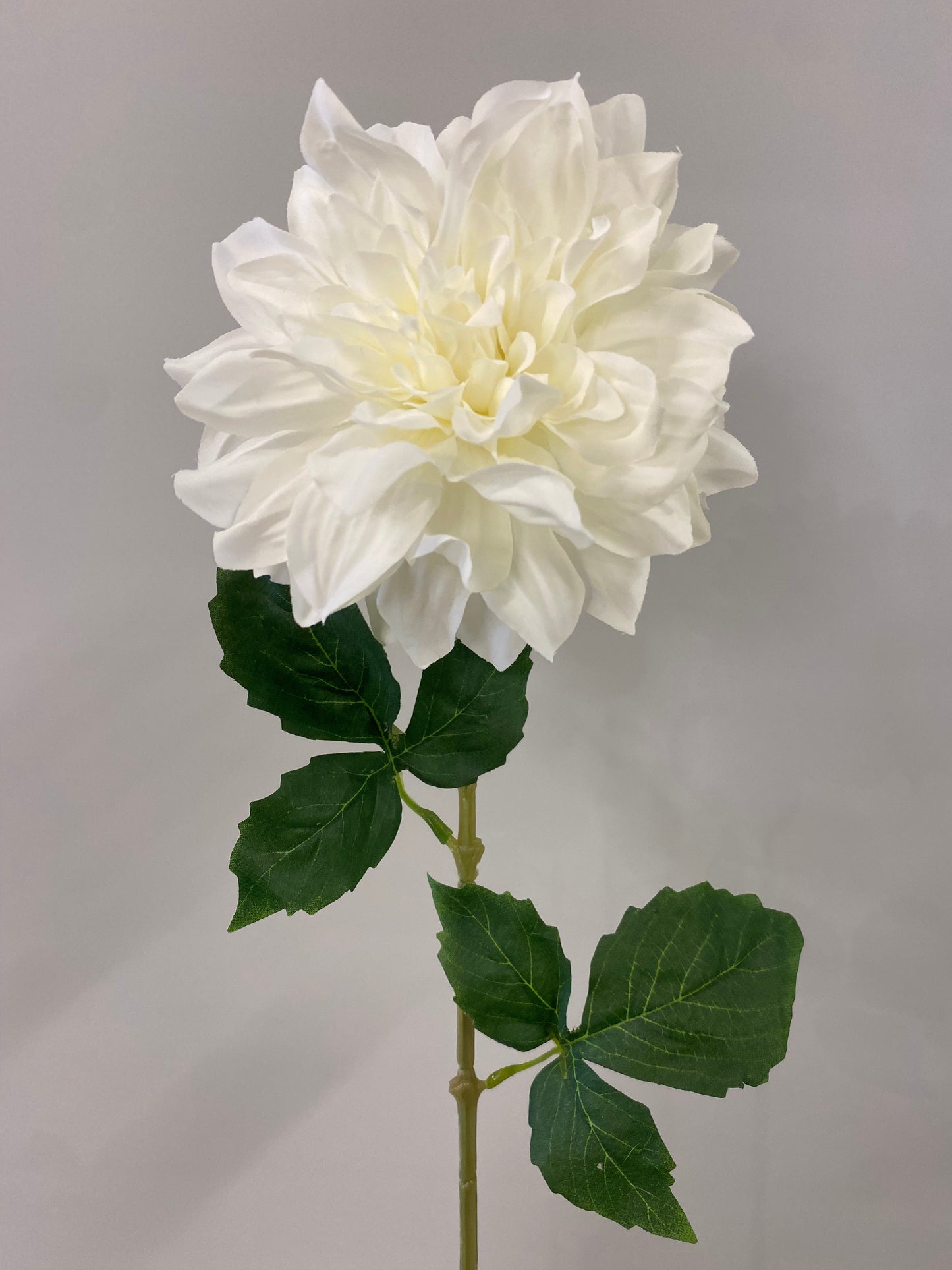 White Dahlia single stem   (Artificial flowers Faux Flowers)