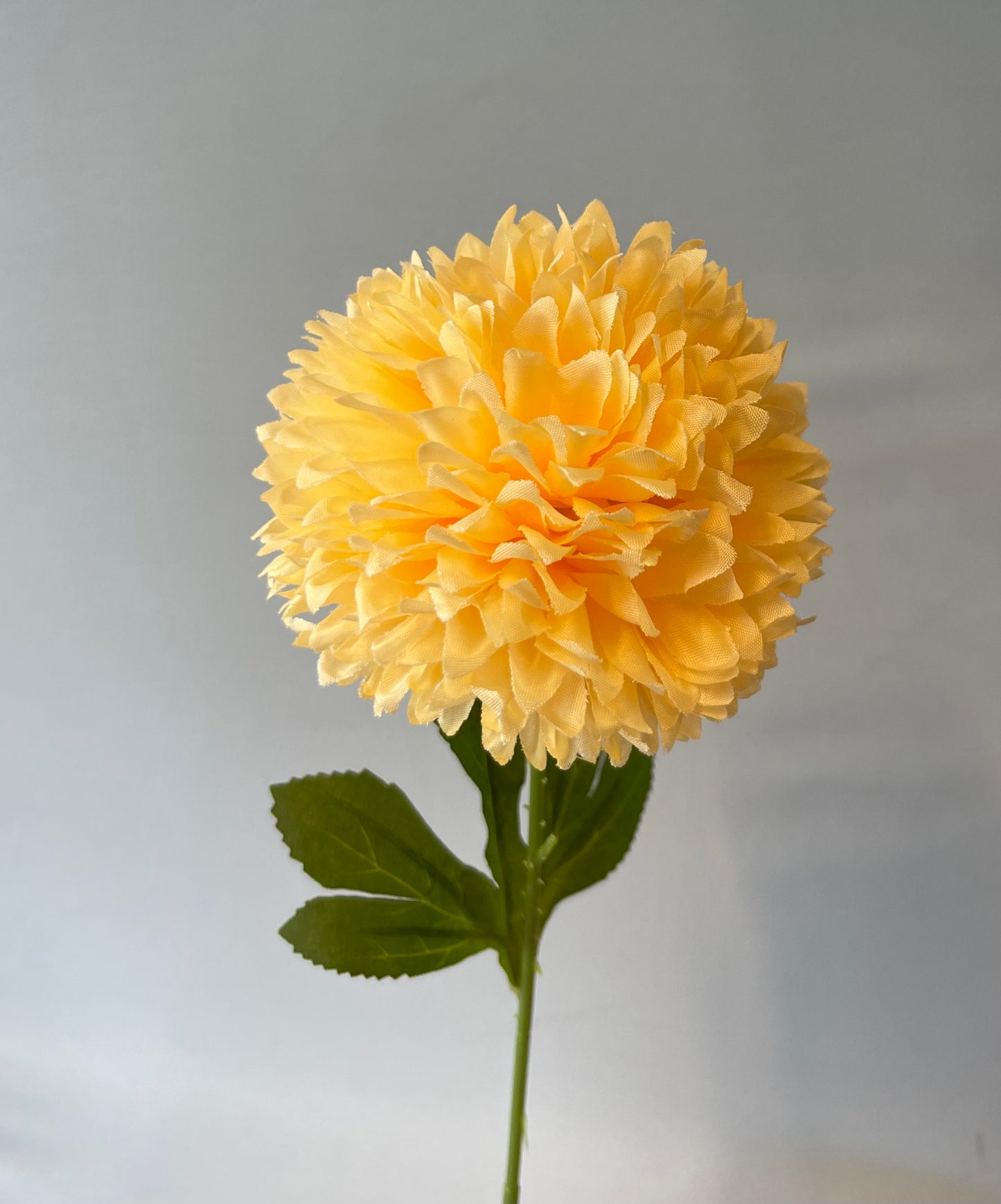 Yellow Chrysanthemum Single Stem Artificial Flower Faux Flower