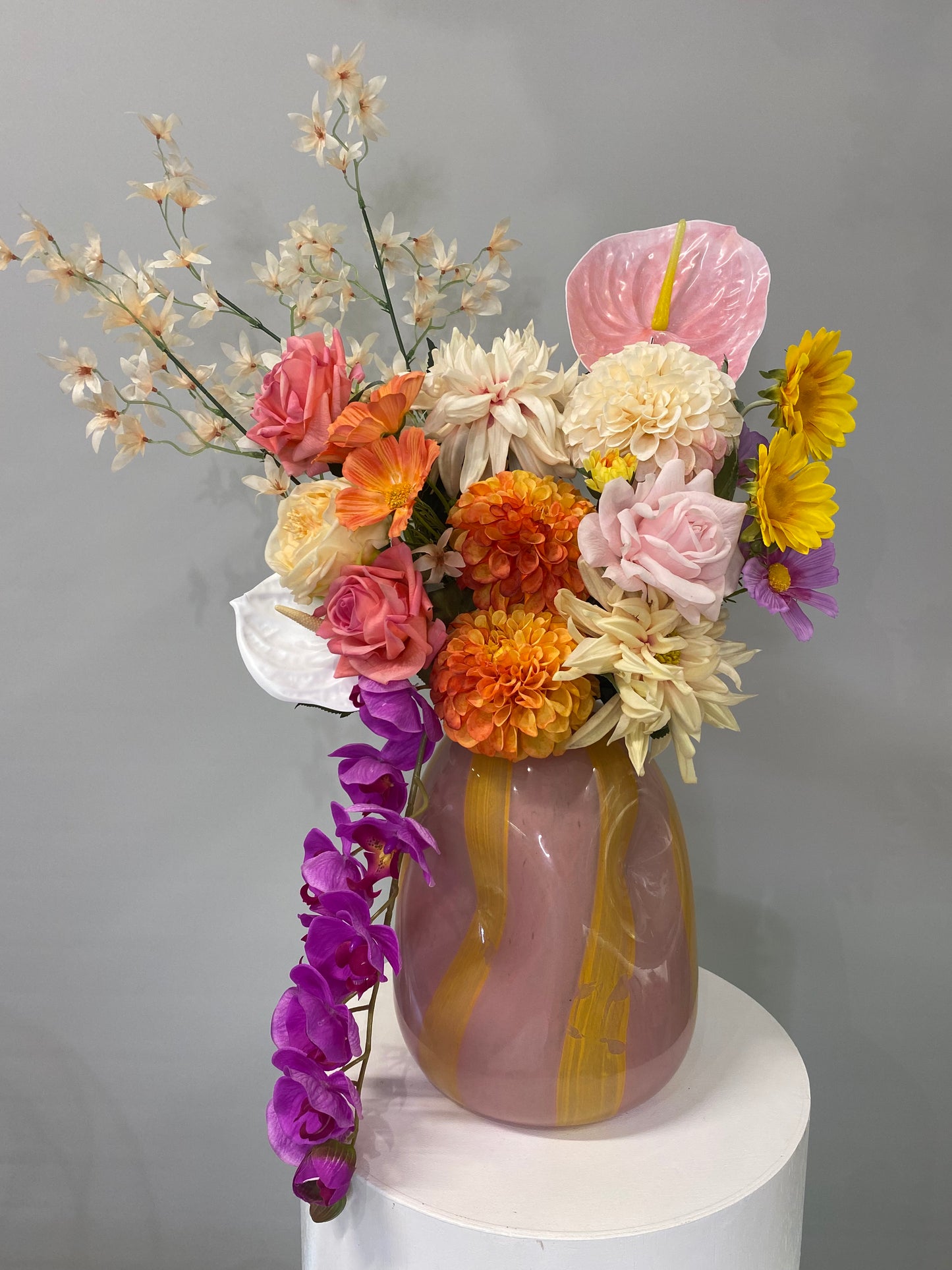 Annie Arrangement Artificial flower Arrangement (Glass vase)