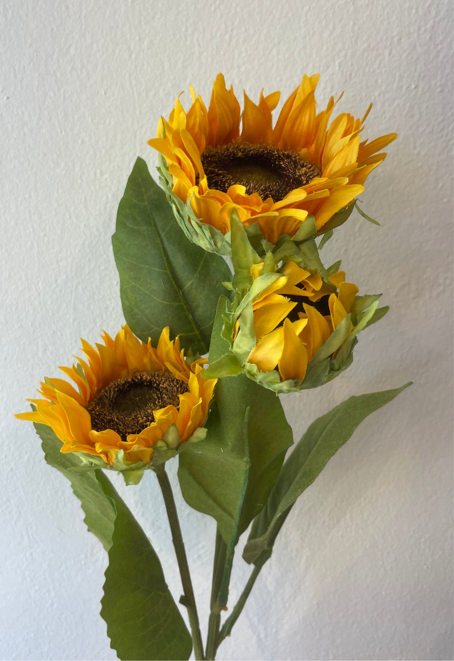 Yellow Sunflower Spray Single Stem  (Artificial flowers Faux Flowers)