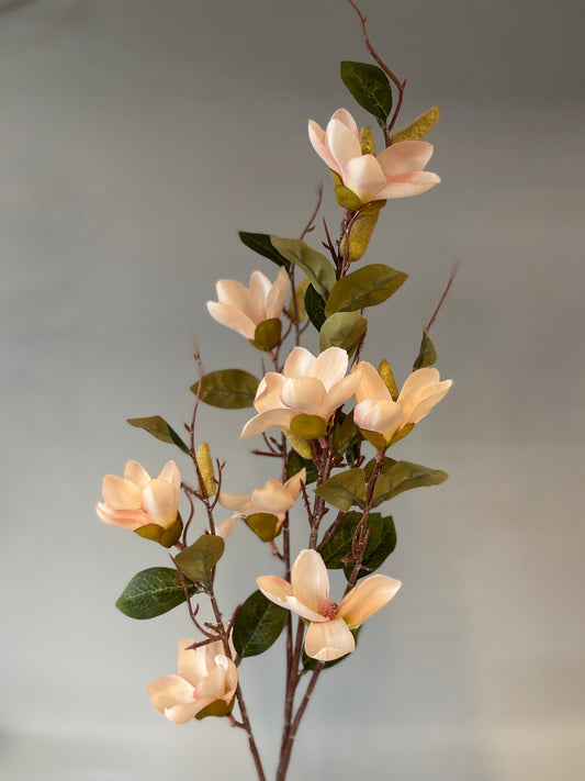 Soft Pink Magnolia Spray Single Stem Artificial Flowers Faux Flowers