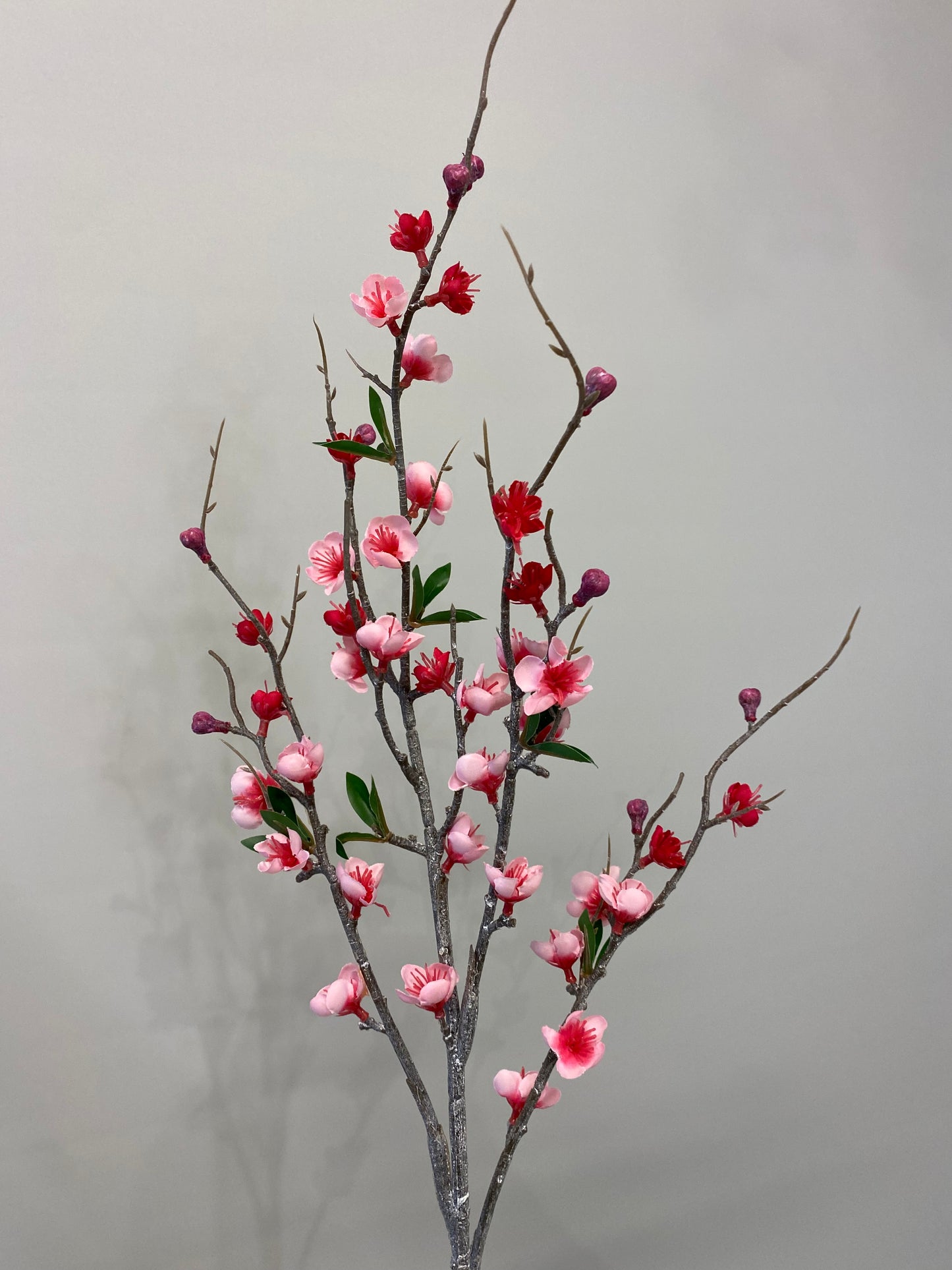 Dark Pink Peach Blossom Single Stem Artificial Flowers Faux Flowers