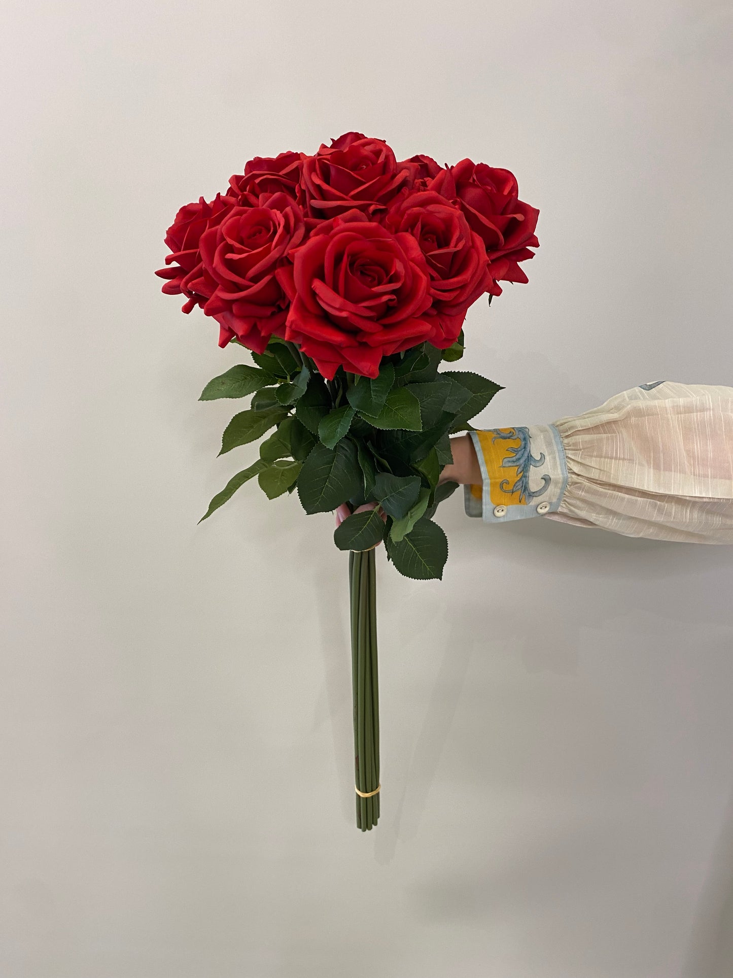 Valentine’s Day 12 Real Touch Long Stem Roses Artificial Flowers