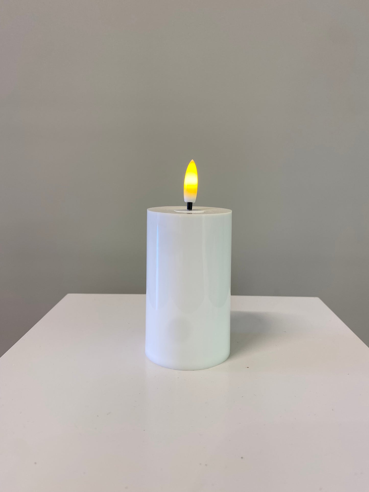 White Pillar Candle Led Batteries Included 11cm