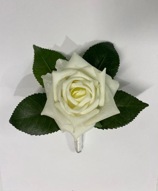 Wedding Buttonhole Artificial Flowers Boutonniere lola White Rose