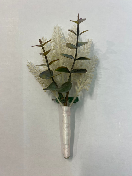 Wedding Buttonhole Artificial Flowers Boutonniere Eucalyptus