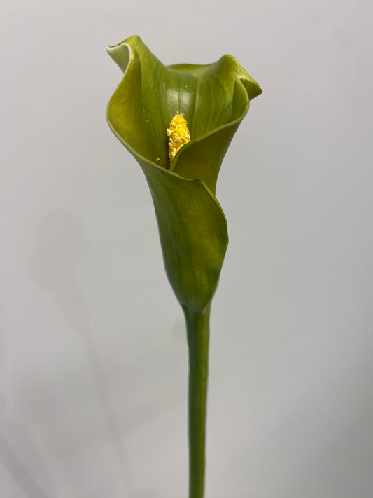 Real Touch Green Calla Lily Single Stem Artificial  Flowers