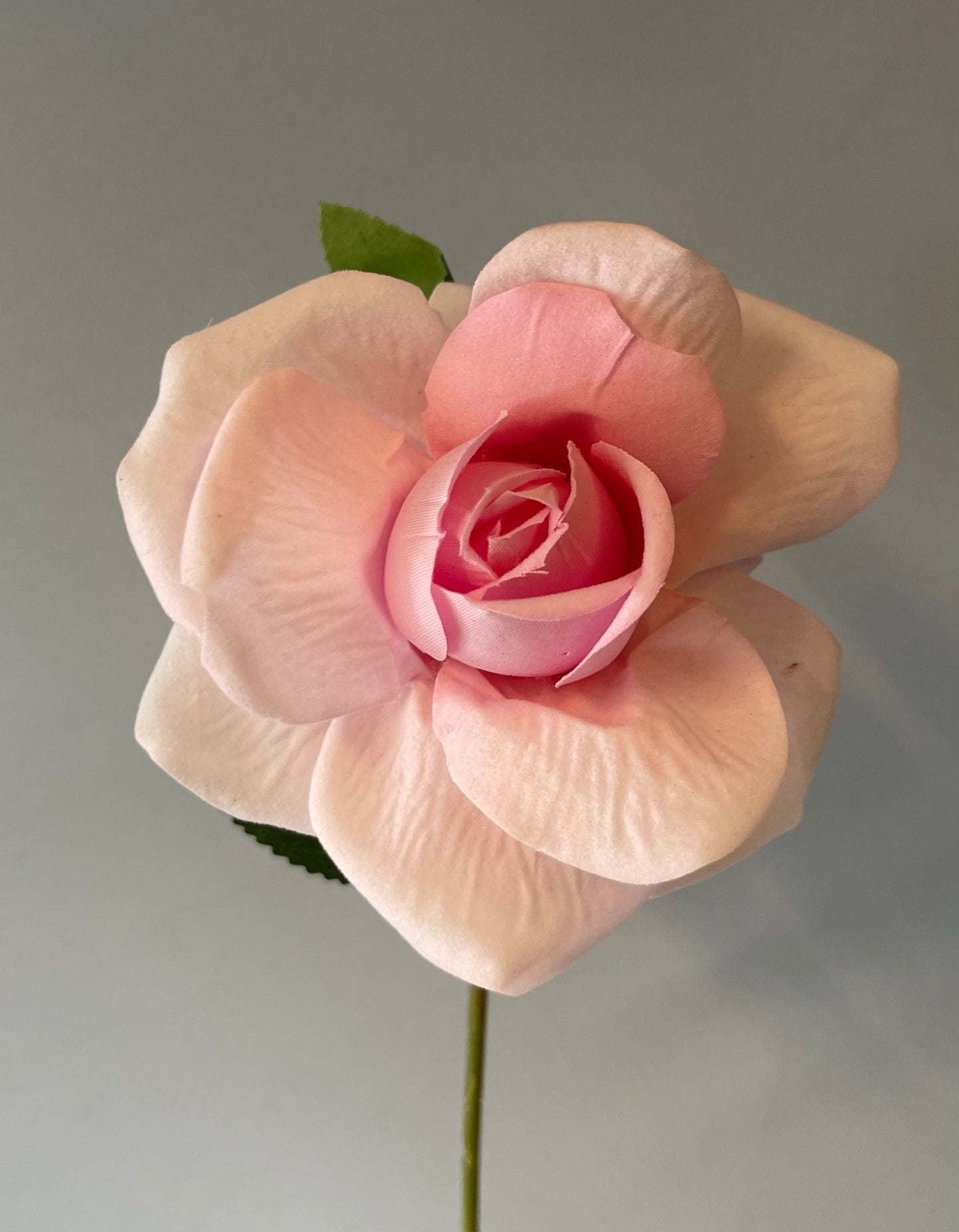 Mini Light Pink Velvet Rose Single Stem Artificial Flower Faux Flower