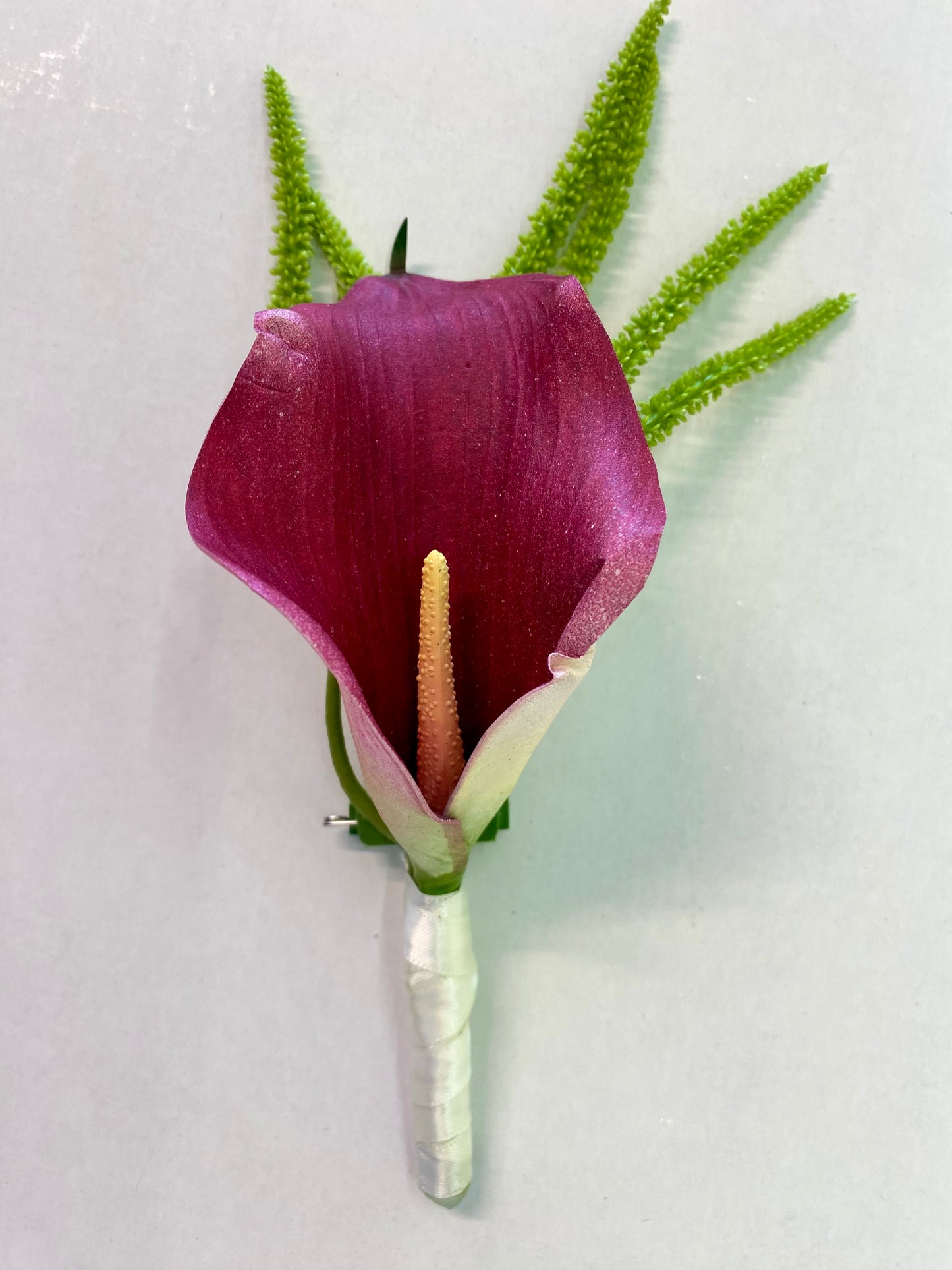 Buttonhole  Boutonniere  Burgundy Calla Lilly