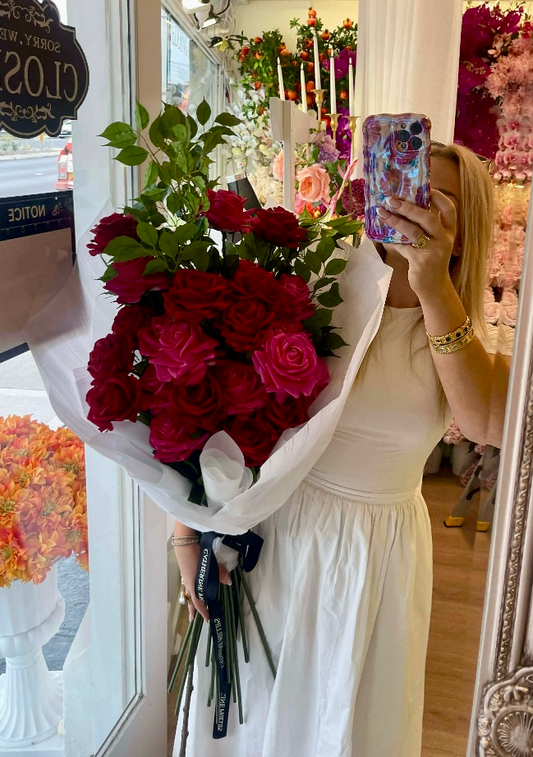 Alexia Artificial Faux Flower Wrapped Bouquet