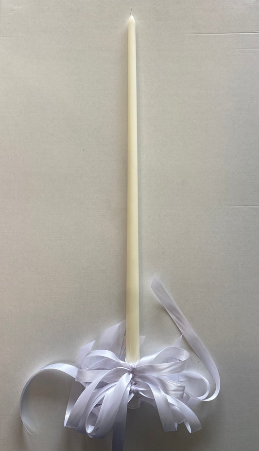 White Taper Wax Candles  2 in a box 60cm x 2cm