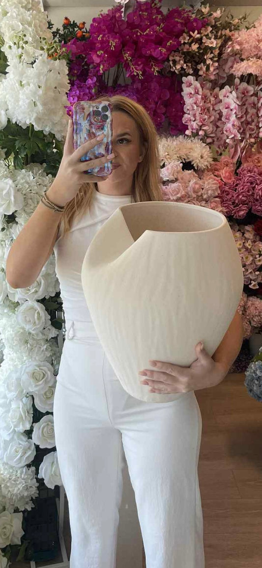 Leah Vase White 43cm Decorative Vase