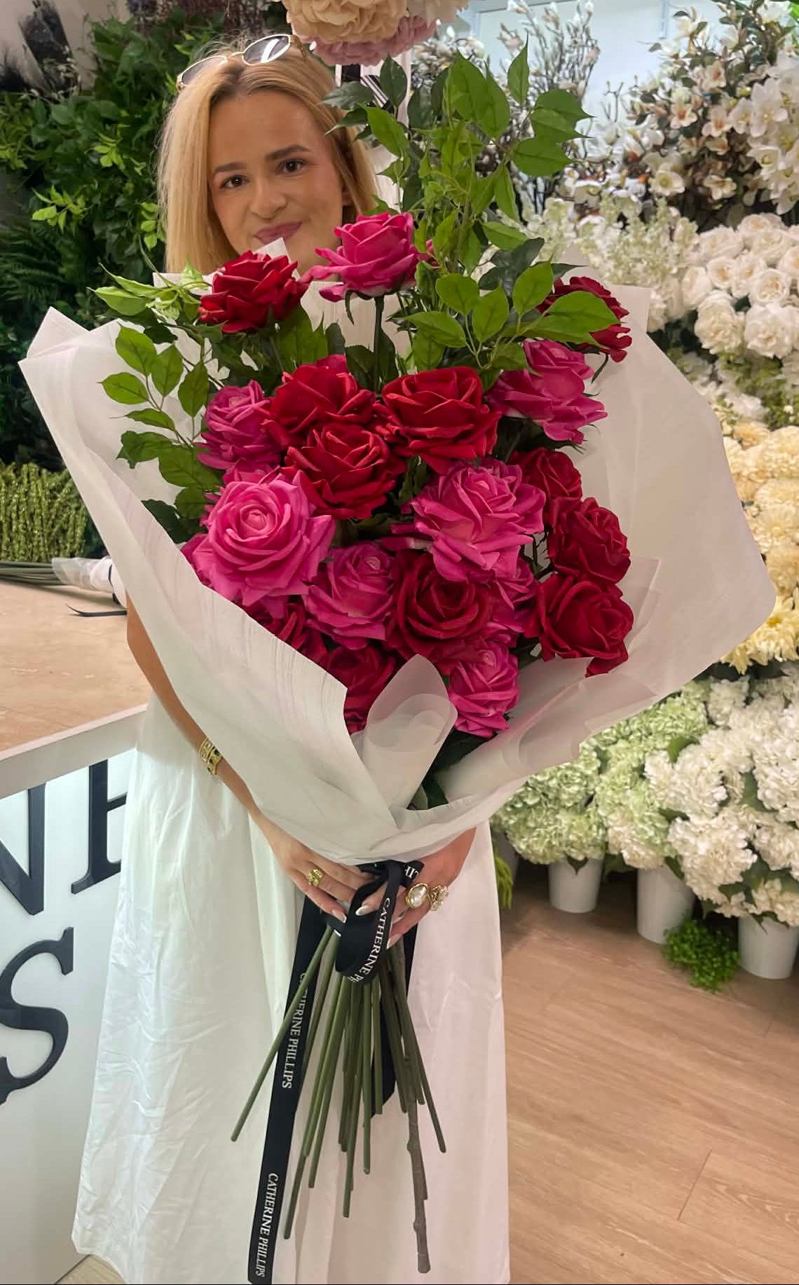 Alexia Artificial Faux Flower Wrapped Bouquet