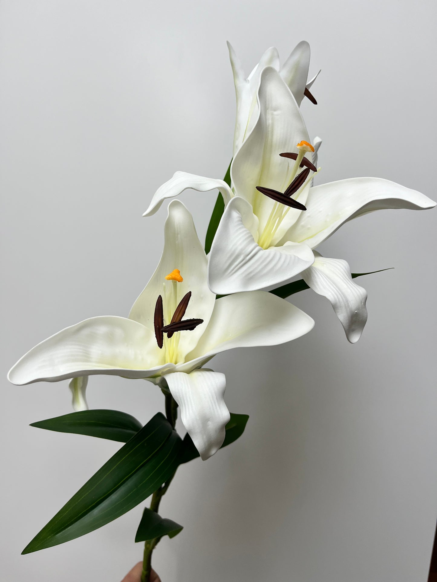 White Lily Spray Single Stem Artificial Flowers Faux Flowers