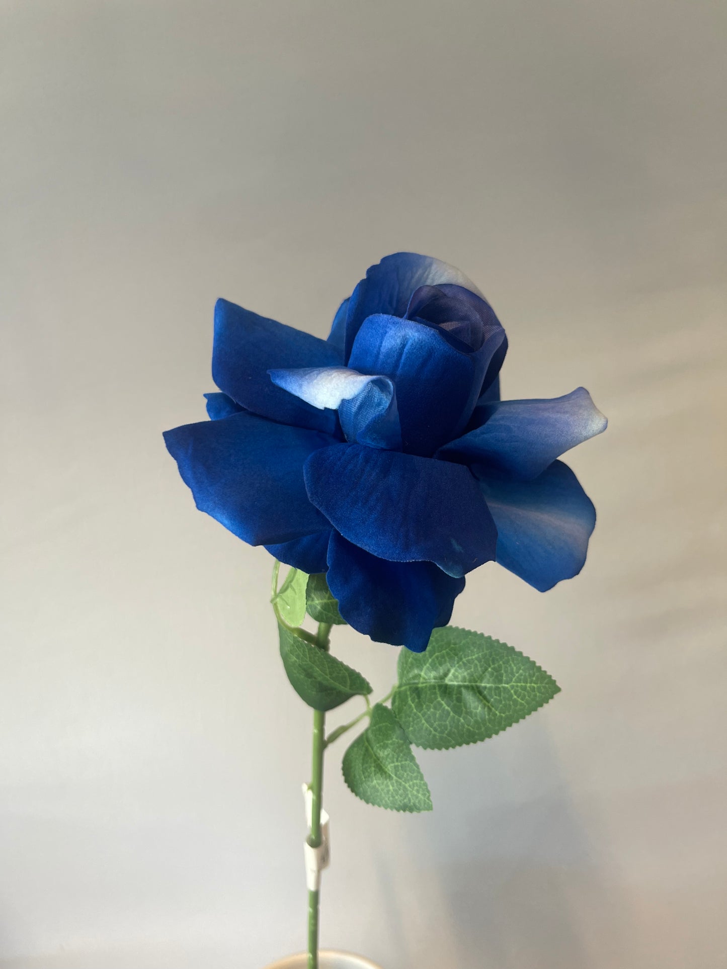 Striker Blue Velvet Rose Single Stem Artificial Flower Faux Flower