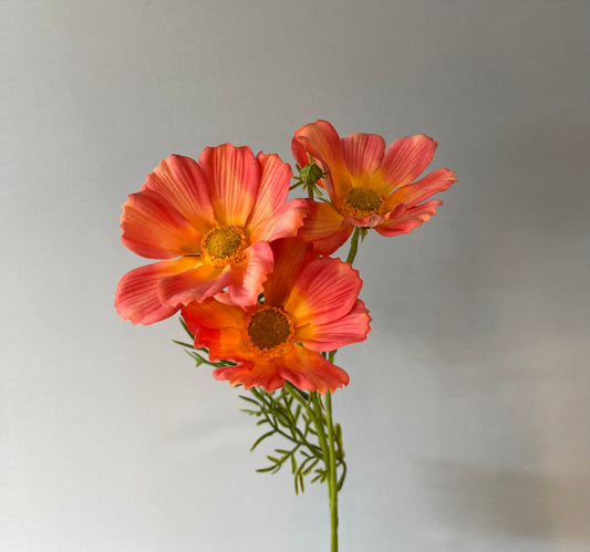Real Touch Bright Orange Cosmos Spray Artificial Flowers Faux Flowers
