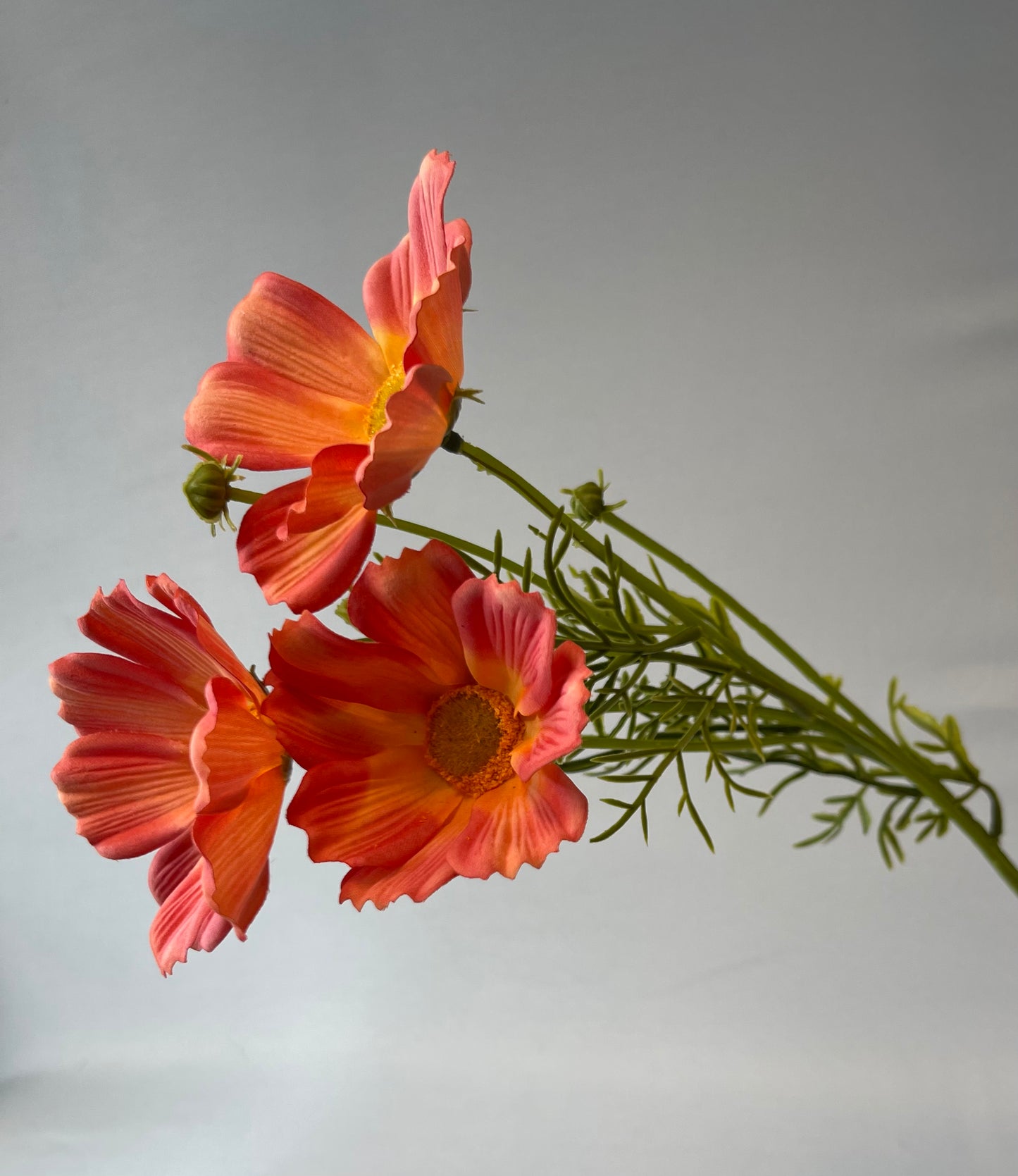 Real Touch Bright Orange Cosmos Spray Artificial Flowers Faux Flowers