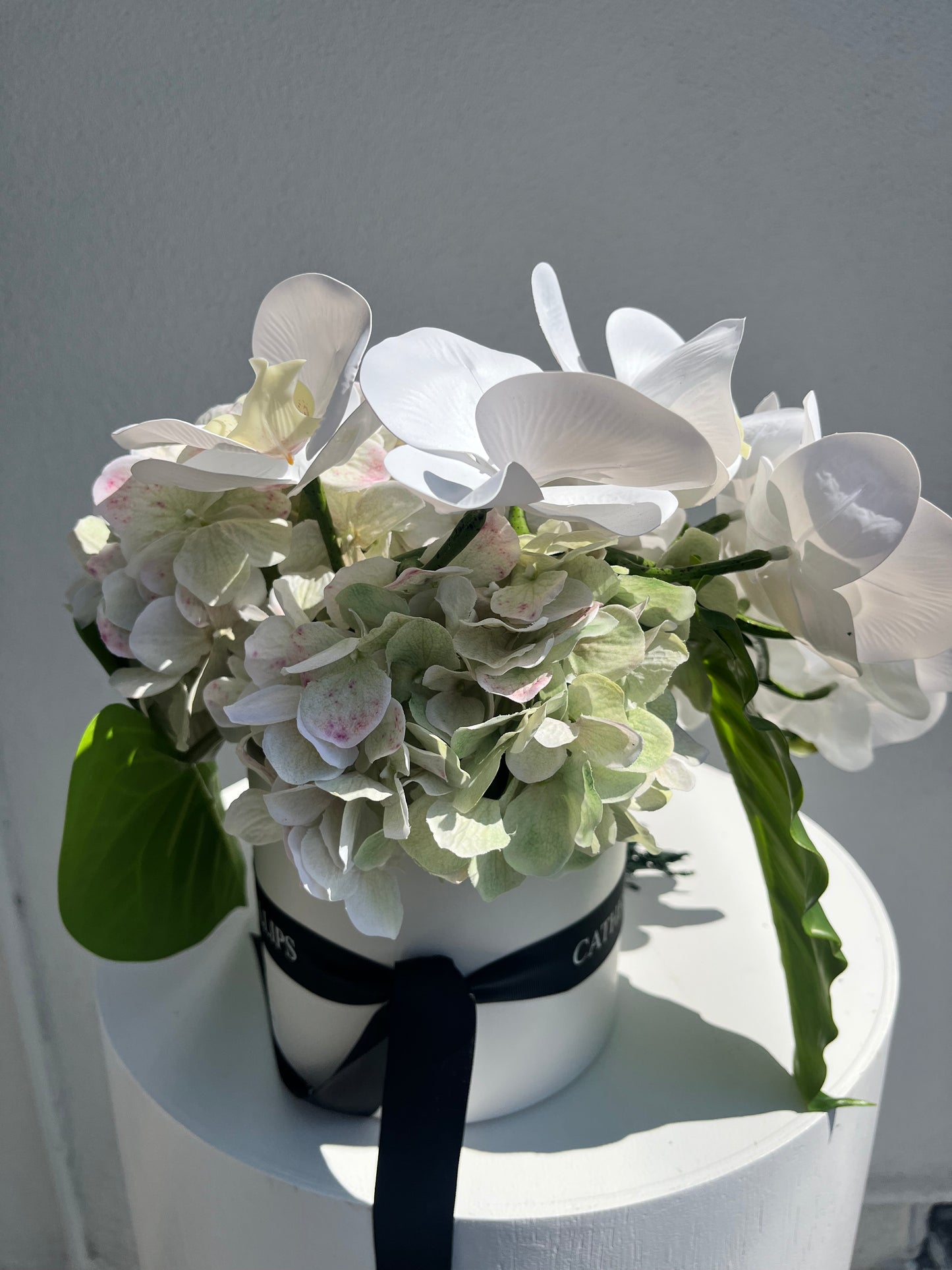 Penelope Orchid Hydrangea Arrangement, Artificial Flowers Arrangement, Faux Flowers Arrangement