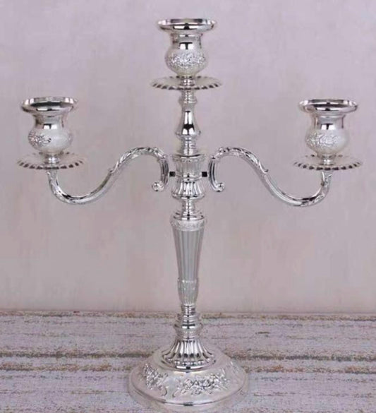 Silver Three Head Candelabra
